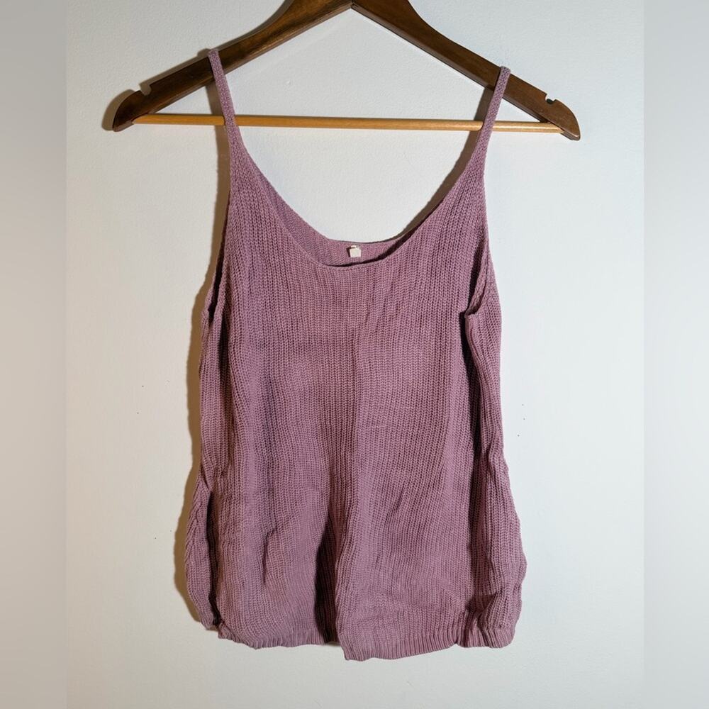 Women's Ribbed Knit Tank Top - Purple - Picture 2 of 4